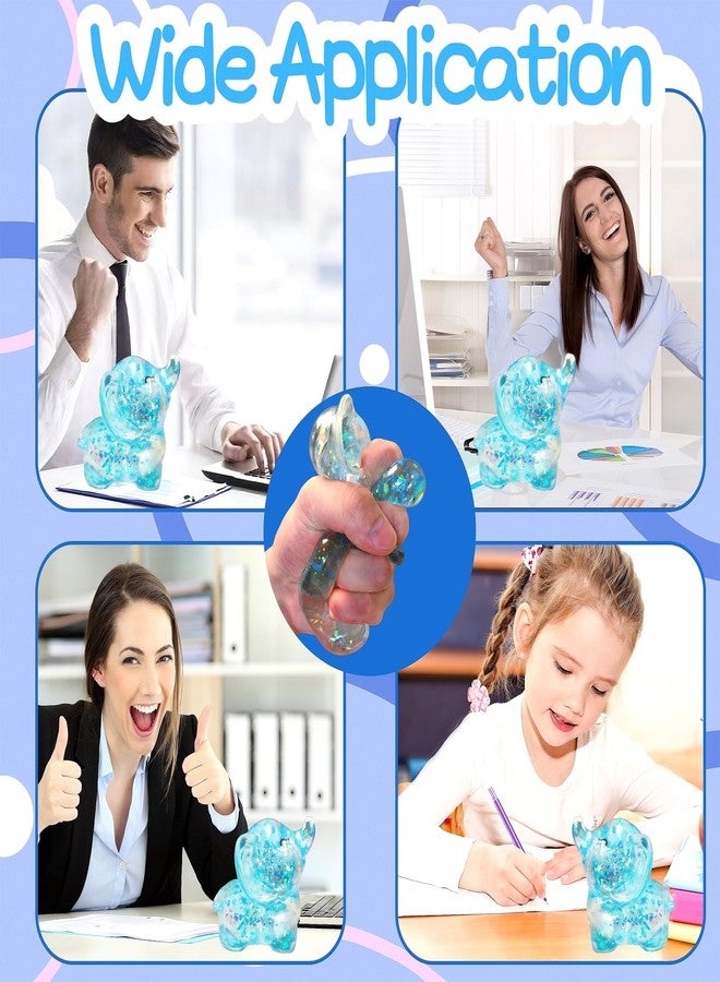 EVDERS 1Pcs Elephant Squishy Fidget Toys Squishy Stress Balls for Adults Sugar Stress Ball Sensory Toys Stress Relief Toy Squeeze Ball Party Favors for Kids, Easter Basket Stuffers (Blue) - Image 5